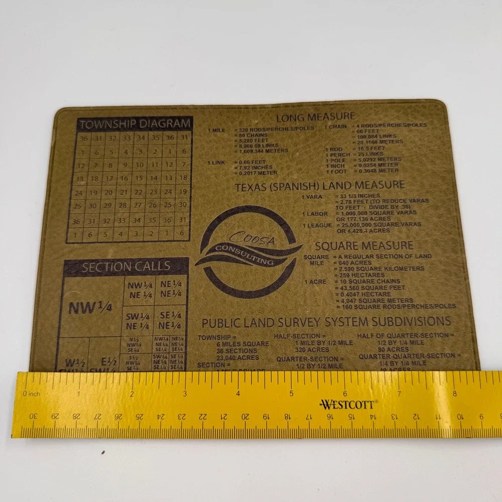 Coosa Consulting Land Survey Reference Mouse Pad Texas Spanish Measure Tan